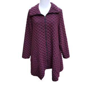 Habitat Maroon Red Black Zipper Front Collared Jacket Coat Size Medium